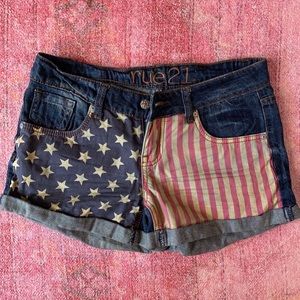 American flag jean shorts